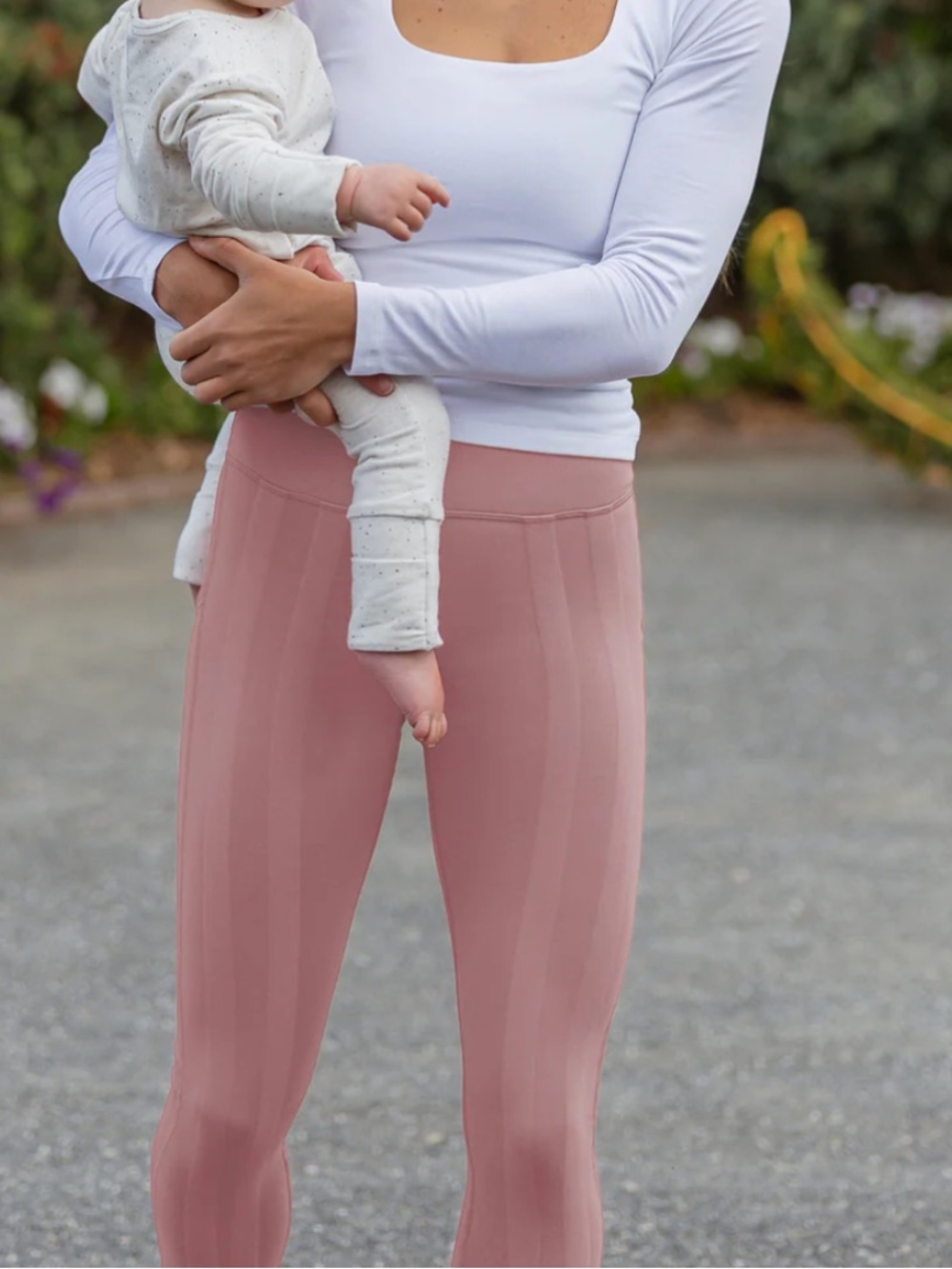 SWEETFLEXX SIZE 18 BLUSH PINK RESISTANCE LEGGINGS SIDE POCKETS 4 BANDS